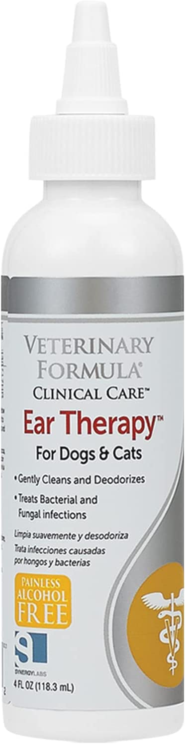 Veterinary Formula Clinical Care Ear Therapy, 4 oz. – Medicated Ear Drops to Help Relieve Bacterial and Fungal Infections in Dogs and Cats – Cleans and Deodorizes